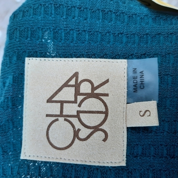 🌟 Chaser Sea Green Waffle Knit Thermal Long Sleeve Shirt size small - Picture 4 of 5